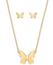 Alfani Butterfly Pendant Necklace and Stud Earrings Set, Os/Gold - £13.43 GBP