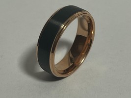 Black Tungsten Ring with Golden / Yellow patterns Stainless Steel size 13 - £15.88 GBP