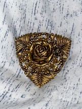 Vintage Gold Floral Celluloid Pin/Brooch - £20.57 GBP