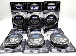 6 Oral-B Dental Floss Charcoal Infused Mint 54.6 yd each x SIX piece lot... - £28.09 GBP