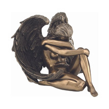 Nude Sad Female Angel with wings Cold Cast Bronze &amp; Resin Statue 16.5cm/6.5&#39; NEW - £113.07 GBP