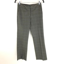 Talbots Womens Dress Pants Heritage Wool Blend Plaid Straight Leg Gray Size 0P - £8.41 GBP