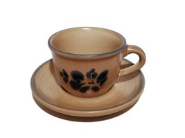 Pfaltzgraff Folk Art Coffee Tea Cocoa Cup Mug Saucer USA Made # 289 Set Teacup  - £6.45 GBP