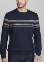 Jos. A. Bank Tailored Fit Stripe Crew Neck Sweater. size:XL colour:Navy - $37.39