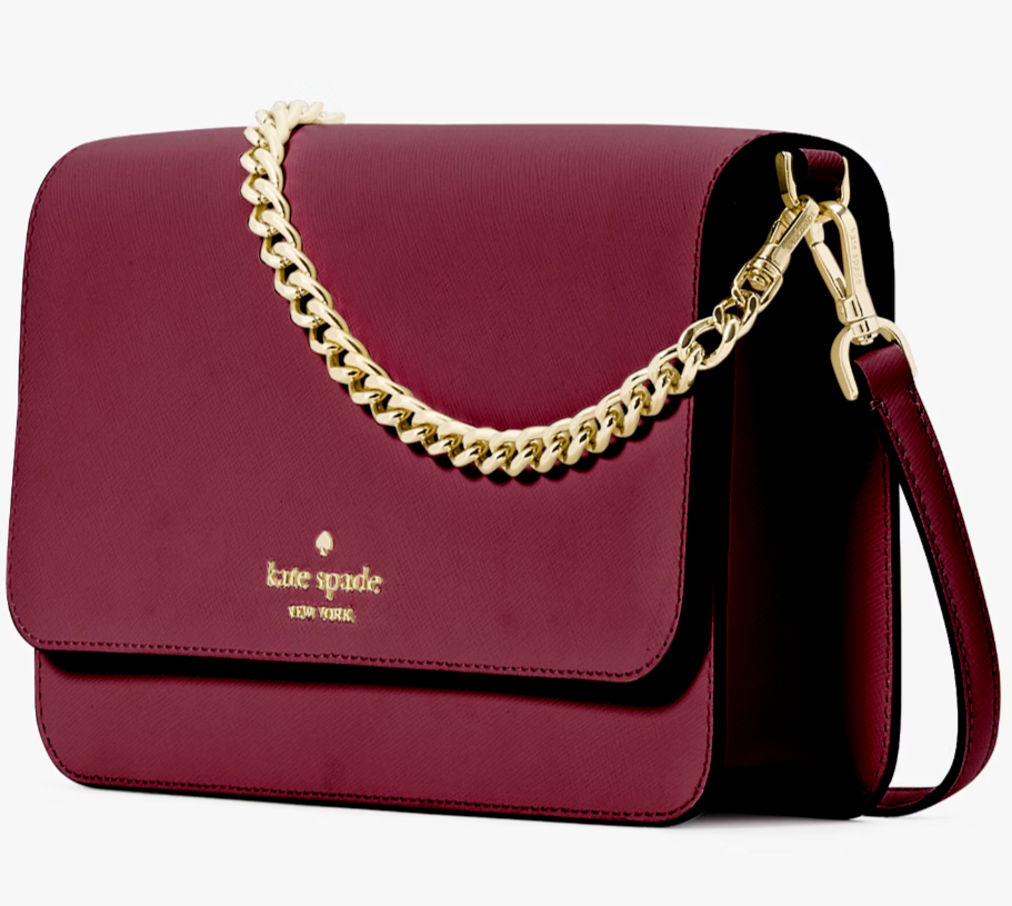 Kate Spade Madison Flap Crossbody Bag Purple Leather Chain Purse KC430 NWT FS