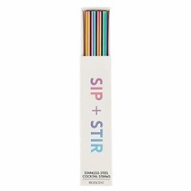 Iridescent Mixology Barware Cocktail Set of 4 Straw Stir Stick 5&quot; L - £11.15 GBP