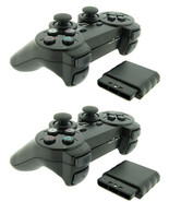 2X For Sony Ps2 2.4G Wireless Twin Shock Game Controller Joystick Joypad - $33.99