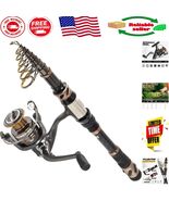 Carbon Fiber Telescopic Fishing Rod &amp; Reel Combo - 1.8m - Light &amp; Durable - $111.89 CAD