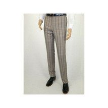 Mens Suit by RENOIR English Plaid Window Pane European Business 291-5 Beige blue image 9