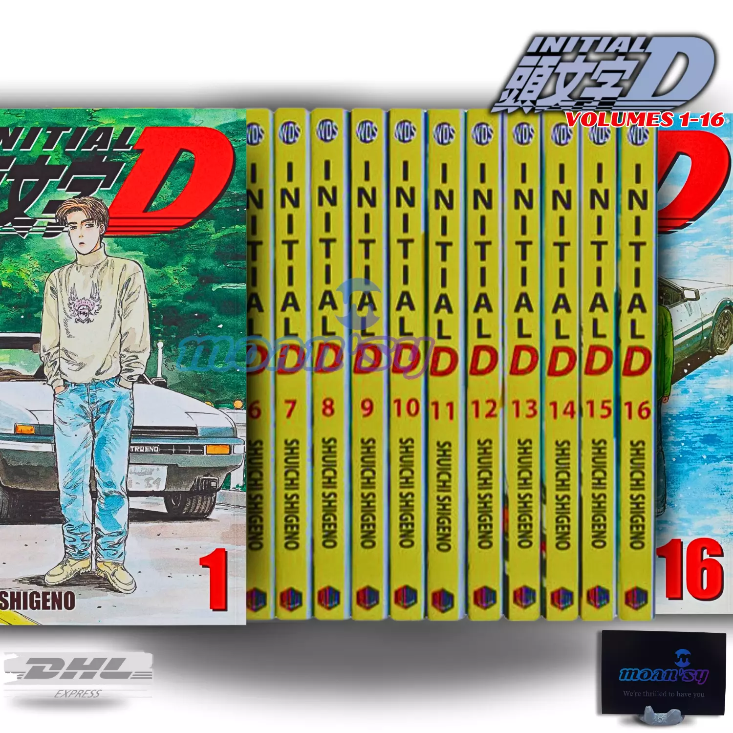 Initial D Manga Vol 1-16 English Full Set Comic New by Shuichi Shigeno S... - $289.90