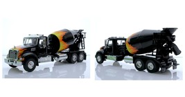 1:64 Scale Granite Ceement Mixer Concrete Truck Diecast Model Black Flames - $48.99
