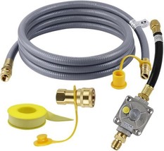 Natural Gas Hose and Regulator for Propane Gas Conversion 3/8&quot; Female 1/2&quot; Male - £58.32 GBP