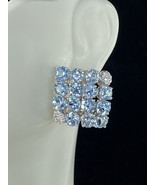 Gavello Italy 18K White gold Diamond Topaz wavy flexible earrings 21.4g ... - £1,408.59 GBP