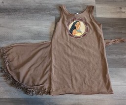 Vintage Disney Girls Size 6-7 Pocahontas T Shirt Tank Top Brown Rare  - $24.18
