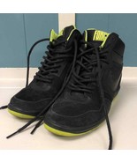 Nike Air Lunar Force 1 Sky HI Wedge Women Size 6.5 Black Suede Volt 6444... - $93.41