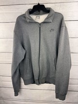 Nike Vintage Full Zip Fleece Sweater  jacket  Gray Size Large - $23.36