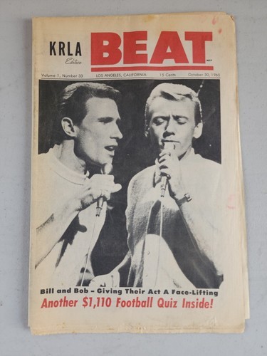 KRLA BEAT NEWSPAPER VOL 1 No 33 October 30, 1965 Bill and Bob Giving The... - $21.58