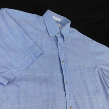 Burberrys of London Blue Plaid Short Sleeve Shirt Sz M Button Dn Collar - £26.27 GBP