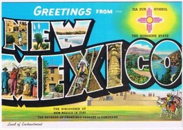 Postcard Greetings From New Mexico Big Letter - £3.01 GBP