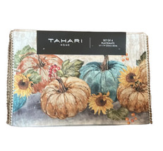 Tahari Fall Pumpkin Fall Sunflowers Placemats Set Of 4 Berries  Thanksgi... - £23.90 GBP