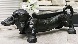 Cast Iron Black Sausage Dachshund Dog Boot Cleaner Scraper Statue Door Stopper - £28.39 GBP