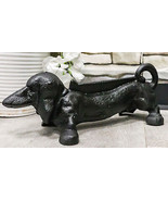 Cast Iron Black Sausage Dachshund Dog Boot Cleaner Scraper Statue Door S... - $51.95 CAD
