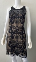 Pink Martini Dress Black Nude Mesh Lined Sleeveless Size Med NEW - $65.79