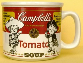 COLLECTIBLE CAMPBELL SOUP MUG &#39;FIRST WHITE &amp; RED LABEL&#39; - $4.00