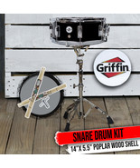 GRIFFIN Snare Drum Kit with Snare Stand, 2 Pairs of Drum Sticks &amp; Drum K... - $95.43 CAD
