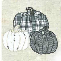 Envogue Linen Table Runner Cream Color W Gray White Pumpkins Fall 86” X ... - £12.61 GBP