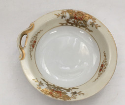 Noritake vintage small bowl plate with cut out handle hand painted gold design - £15.53 GBP