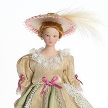 Victorian Mother Lady Doll G7643 Porcelain Beige/Green Dollhouse Miniature - £12.86 GBP