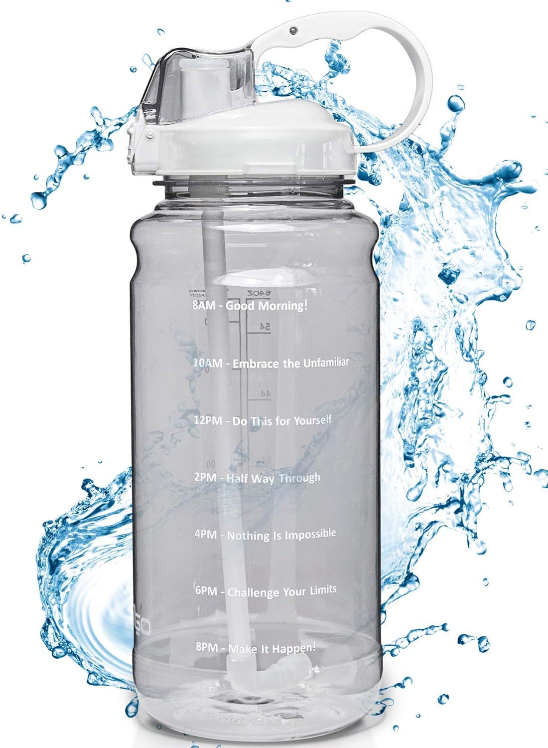 Primary image for Motivational Half Gallon Water Bottle with Straw Time Marker Leakproof Flip Top 
