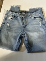 JustUSA Jeans Distressed  29” Waist 27” Inseam Stretch Light Blue Wash Nice - £24.18 GBP