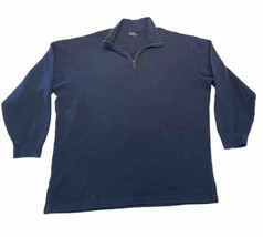 Vintage Polo Ralph Lauren 1/4 Zip Pullover Sweatshirt Navy Blue Mens 3XL... - $21.29