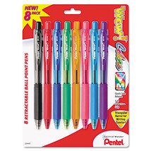 Pentel WOW! Retractable Ballpoint Pen 1mm Assorted Barrel Assorted Ink 8... - $14.99
