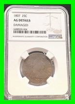 Early 1807 Draped Bust 25c Quarter - Heraldic Eagle - Certified NGC AG Details - £399.59 GBP