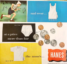 1958 Hanes Underwear For Men And Boys Advertisement Vintage Fashion DWII29 - €17,28 EUR