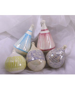Lot Of 5 Vintage Hand Crafted Studio Art Pottery Stoneware Christmas Orn... - $875.92 MXN