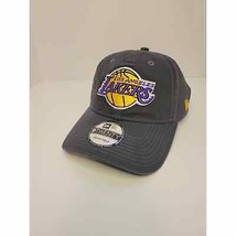 NWT New Era Retro Throwback Blackish Gray Los Angeles Lakers Adjustable Hat Cap - £14.78 GBP