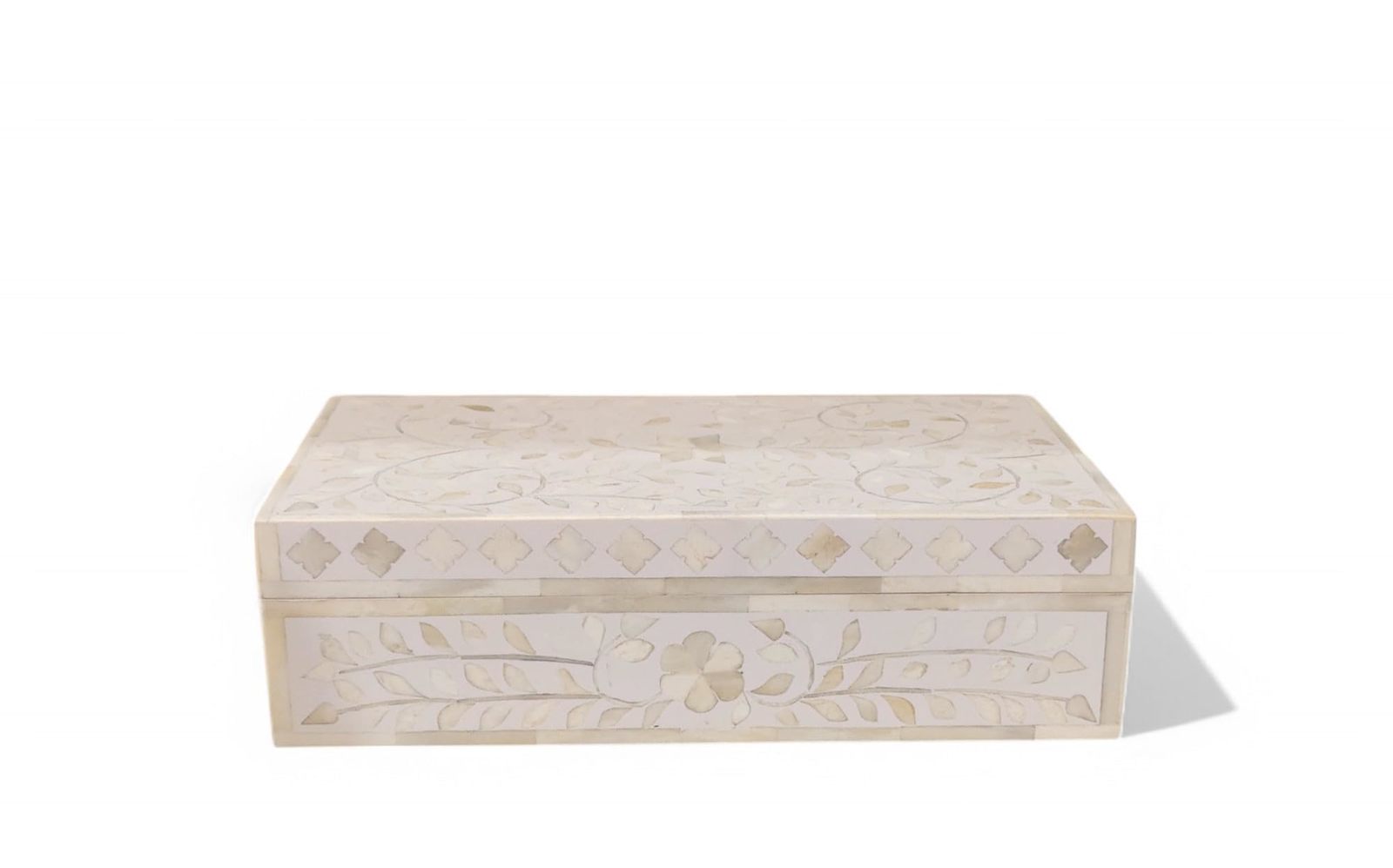 home decore crafts New Handcrafted Bone Inlay Decorative Box Floral Desi... - $96.60