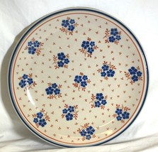 Country Field Stoneware Dinner Plate Cobalt Blue Flowers Newcor Japan - $21.77