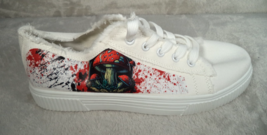 Mushroom Splatter Print Womens Tennis Shoes EURO 41 US 10 White Red Lace Up - $24.70