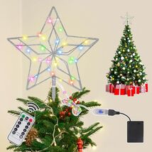 Christmas Tree Topper 50 LED Lighted Silver Star Remote Control 8 Modes - $202.34 MXN Christmas Tree Topper 50 LED Lighted Silver Star Remote Control 8 Modes - $202.34 MXN