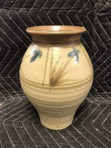 Pottery Hand Crafted Vase 8” tall Earth tones Signed “Thyn” - £11.84 GBP
