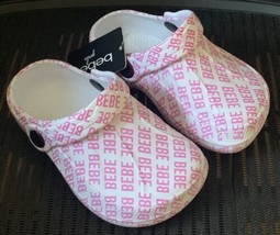 Bebe Girls Toddler Sandals  Slingback Clogs White Rubber Water Shoes Sz ... - $13.99
