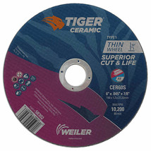 Weiler 58302 6 X .045 X 7/8 CER60S T1 Tiger Ceramic Cutting Wheel - £19.65 GBP