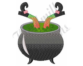 Witch In Cauldron - Machine Embroidery Design - £2.78 GBP