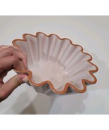 VTG EMILE HENRY FRANCE Ceramic Brioche Mold Scalloped Ruffled Edge Servi... - $47.45