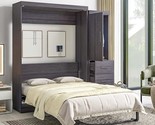 Full Size Murphy Bed With 1 Wardrobe And 3 Drawers,Storage-Bed,Can Be Fo... - $2,260.99